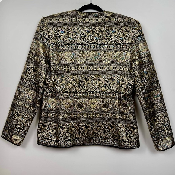 Karen Lawrence by Matthew Gold & Black Embroidered Blazer with Tank, Size 12 - Picture 2 of 9